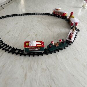 Festive Train Set with Red and Green Cars